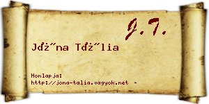 Jóna Tália névjegykártya
